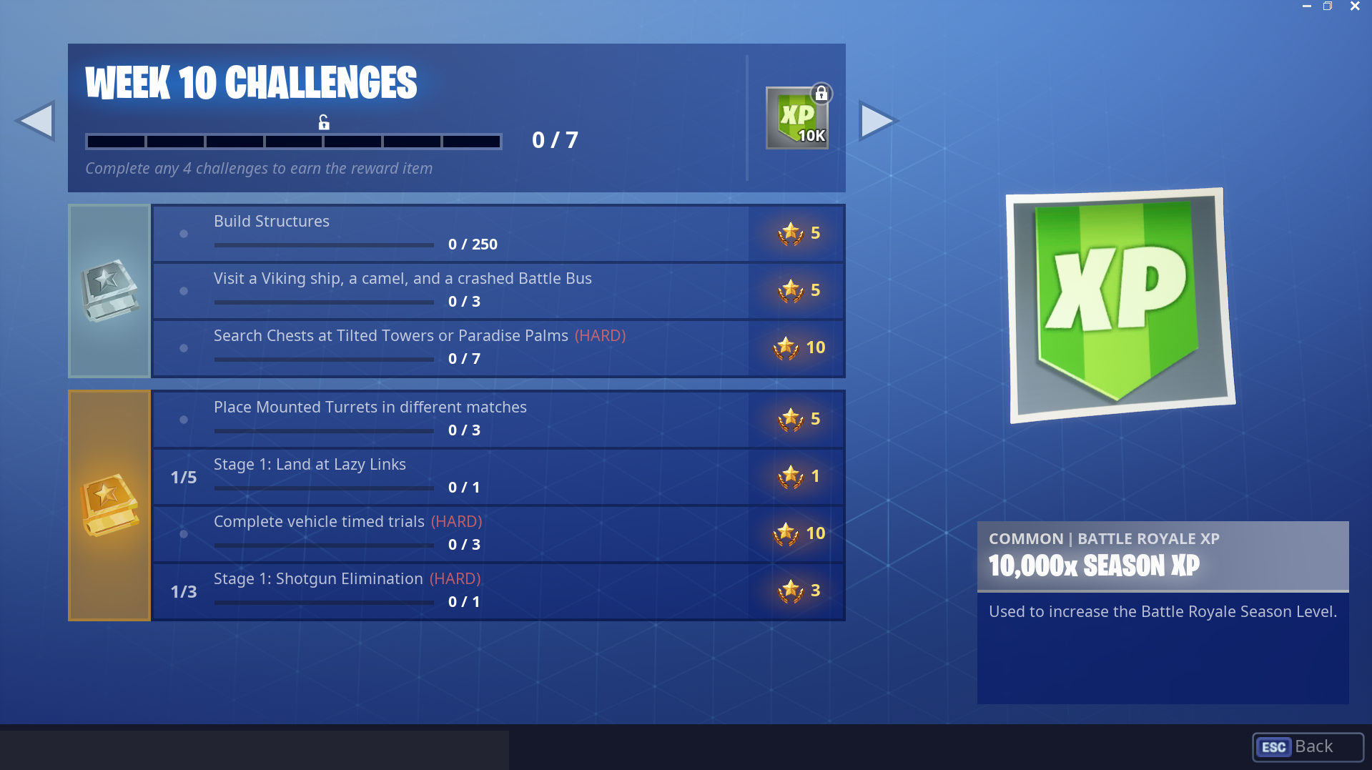 battle pass challenges and solutions for week 10 season 6 of fortnite battle royale fortnite news and statistics ss1 - team rumble fortnite xp